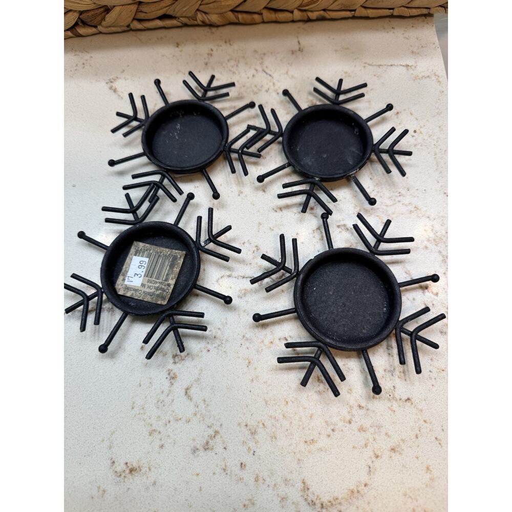 The Hearthside Rustic Snowflake Tealight Candle Holders Set Of 4 4 Inches Width
